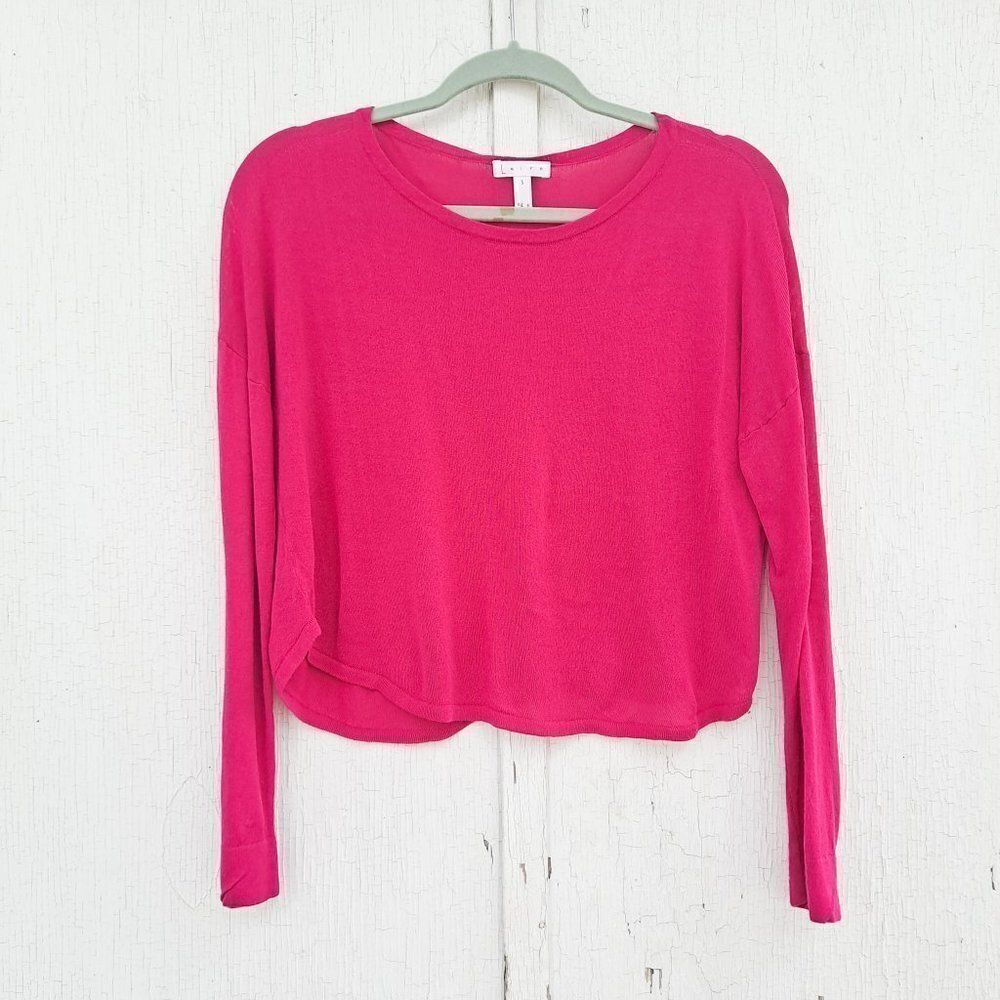 Leith Long Sleeve Cropped Pink‎ Sweater Pullover Small